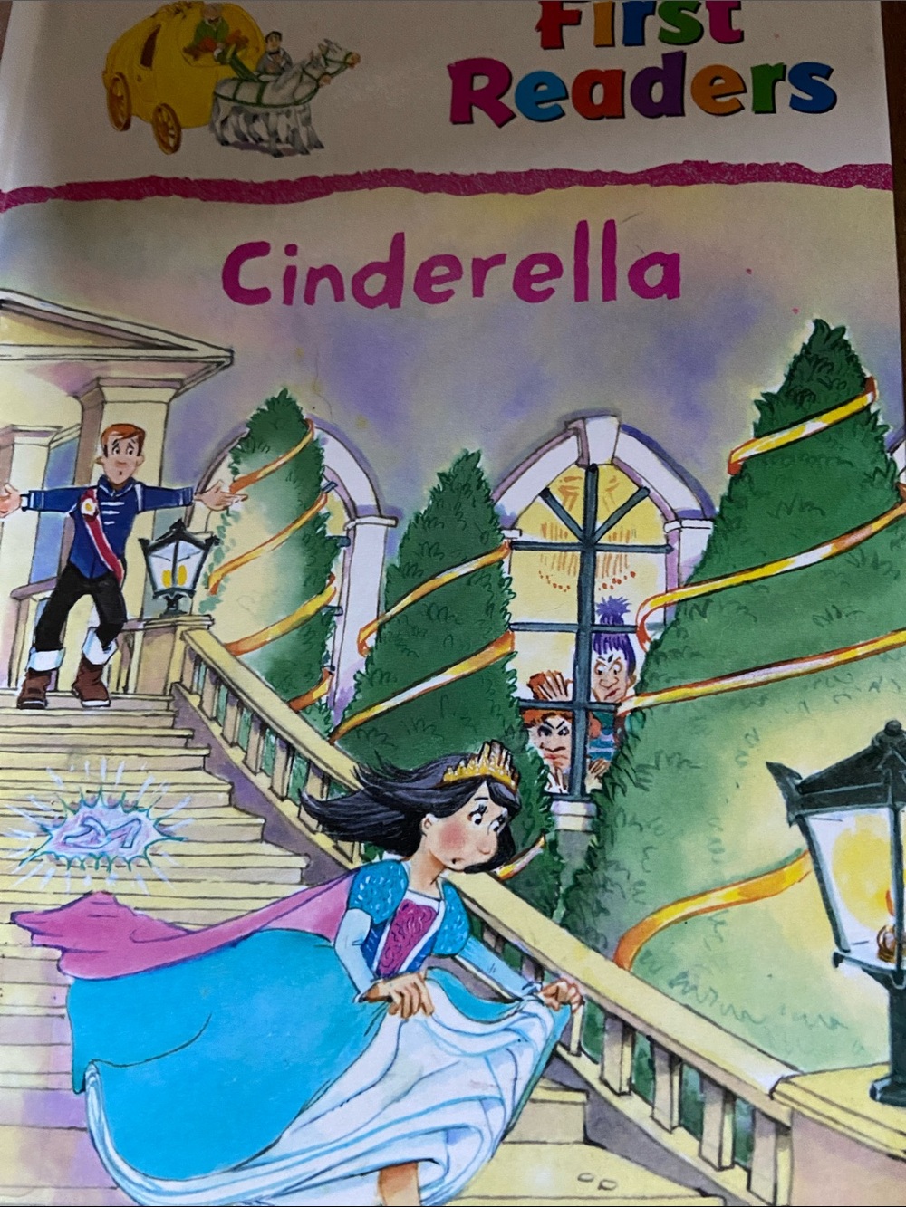Classic Cinderella Fairy Tale tales illustrated book First Readers Blue & Pink